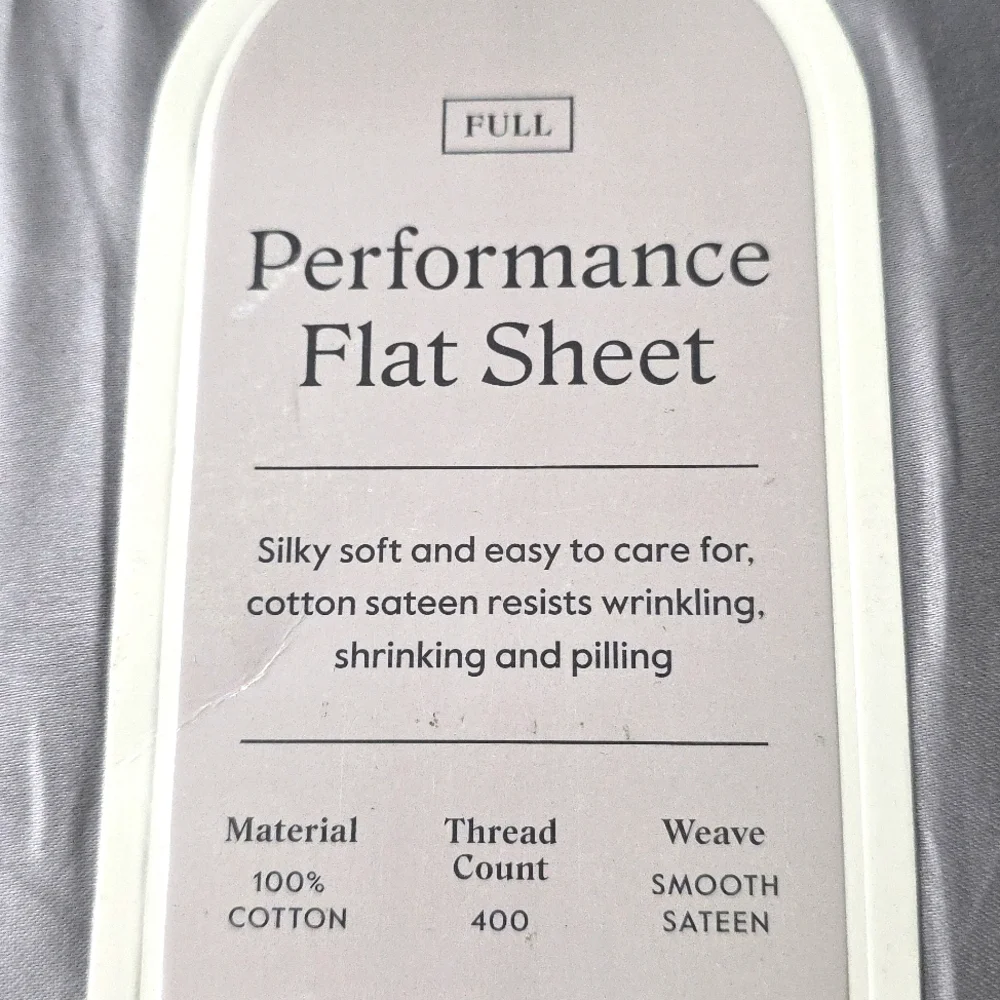 Threshold Full 400 Thread Count Performance Flat Sheet Classic Gray